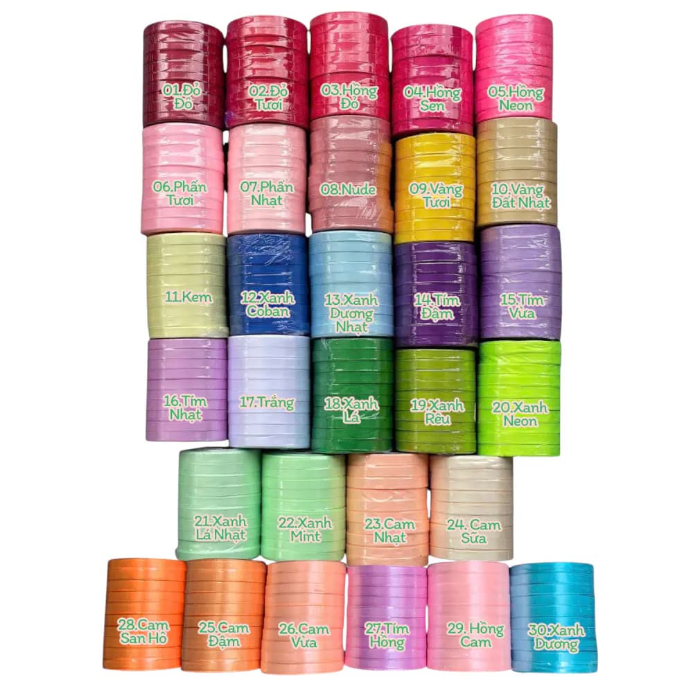 Ruy Băng Lụa Trơn 1Cm Cao Cấp