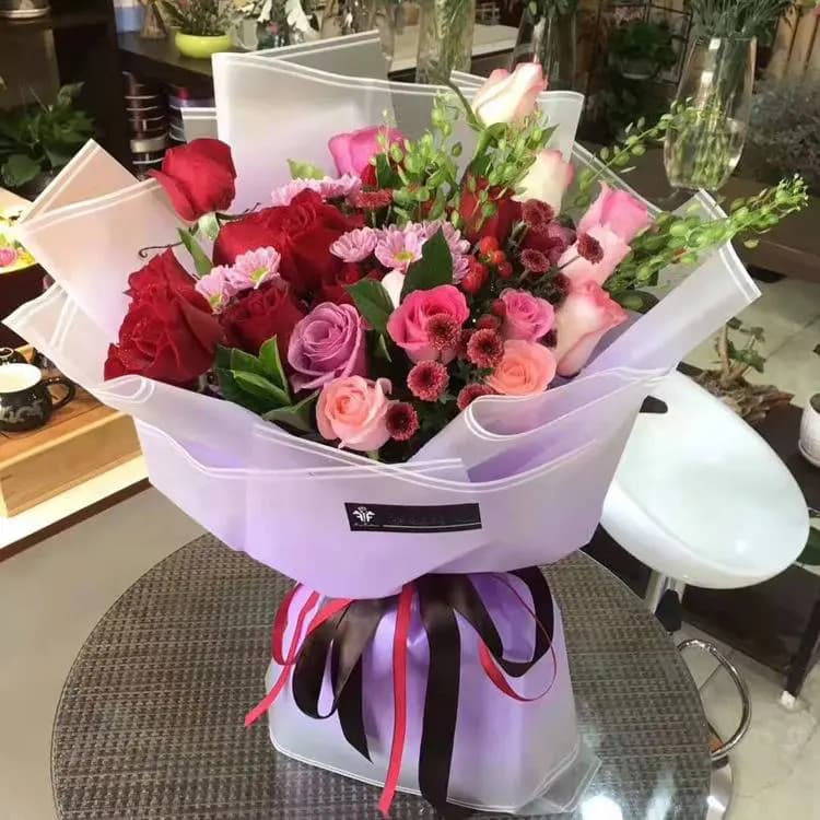 Giấy 1 Mặt Họa Tiết Viền Loang 2 Đầu Cao Cấp