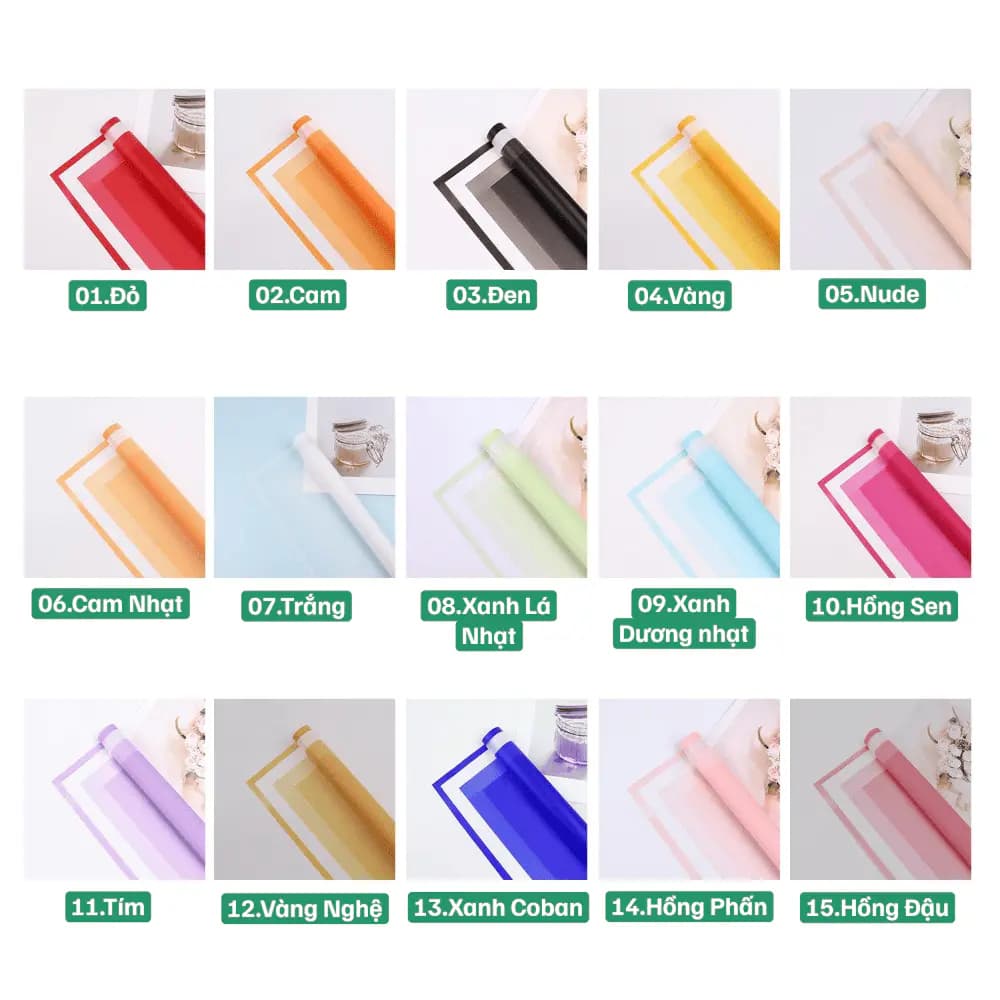 Giấy 1 Mặt Họa Tiết Viền Rộng Cao Cấp