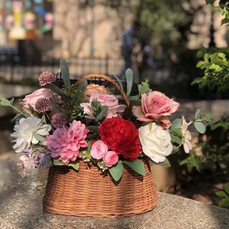 Giỏ Mây Cắm Hoa Cao Cấp