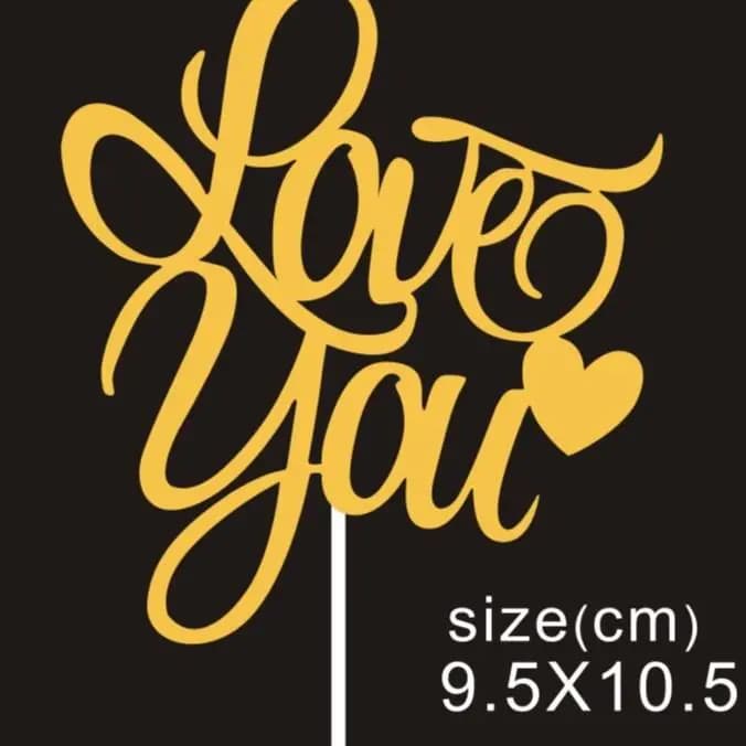 Toper Chữ Love You Cao Cấp (1 Bịch 10 Cái)