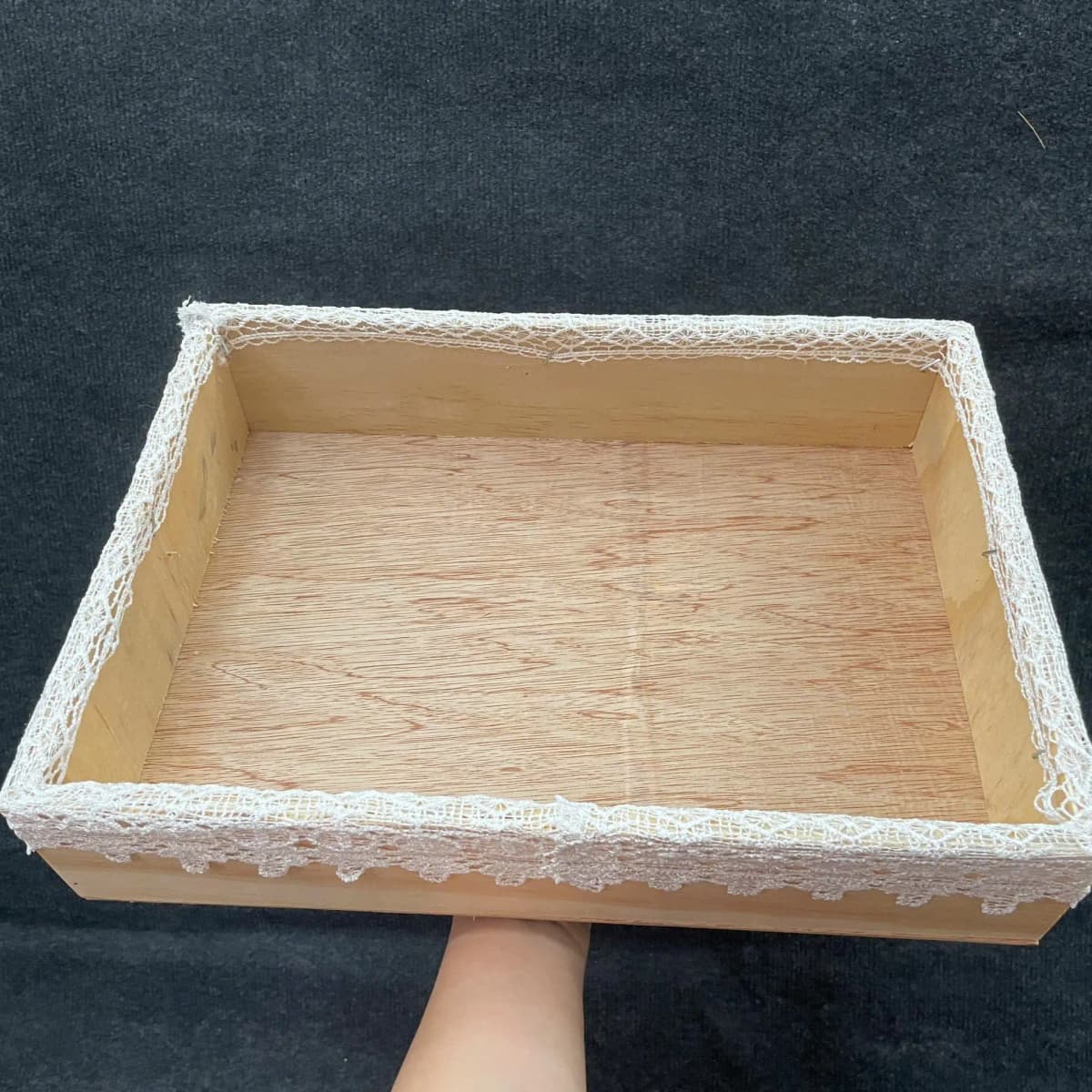 Khay Gỗ Viền Ren Đựng Quà (Set 10 cái)