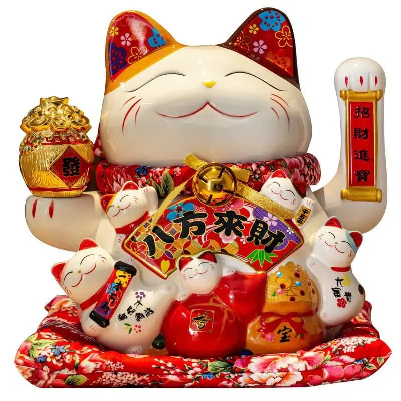 Mèo Thần Tài May Mắn Size 25cm