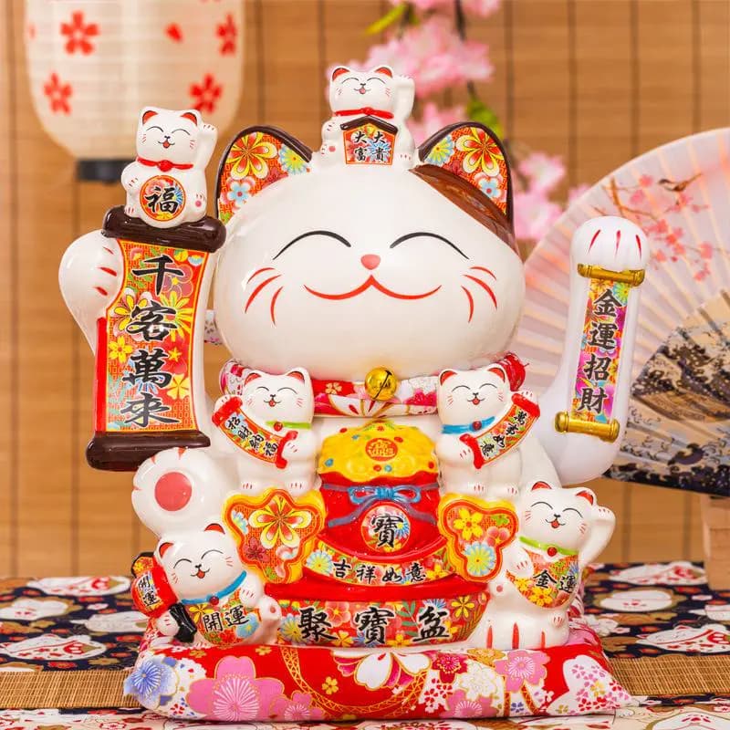 Mèo Thần Tài Cao Cấp Size 32cm