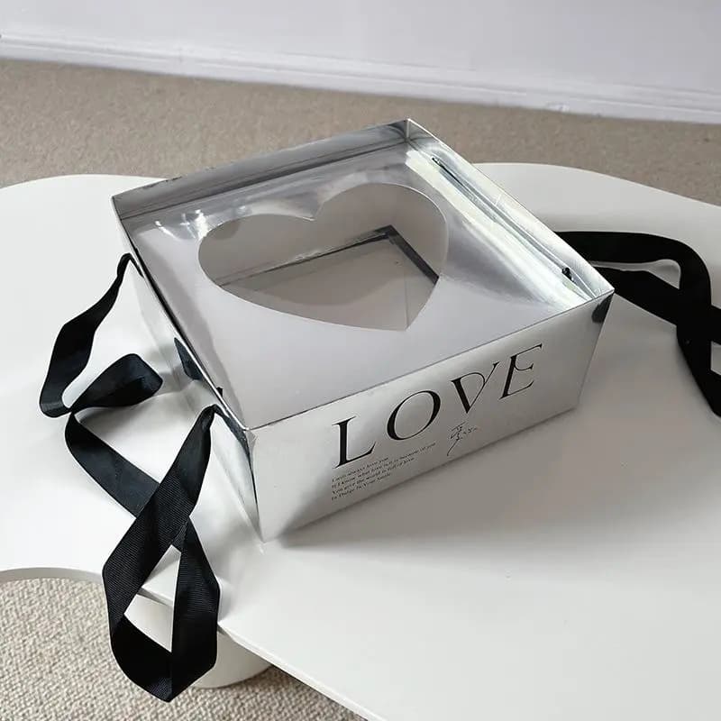 Hộp Tim Bạc Chữ Love Cao Cấp (Set 2 Cái)