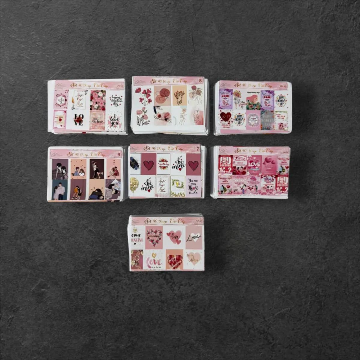 Set Thiệp Ghi Lời Chúc Cao Cấp (Set 40 Cái)