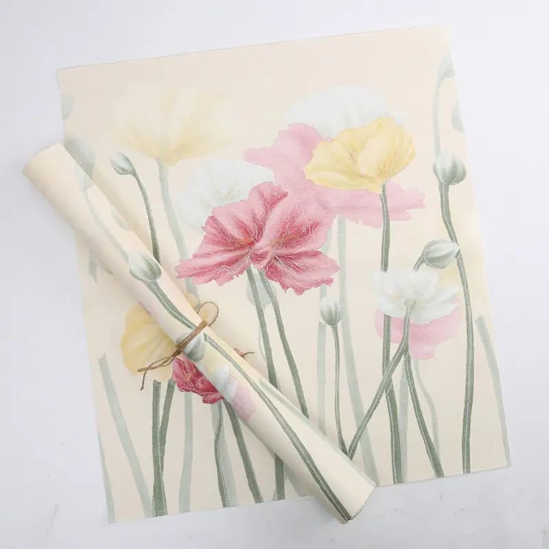 Giấy Gấm Nền Hoa Sen Cao Cấp (Xấp 20 tờ)