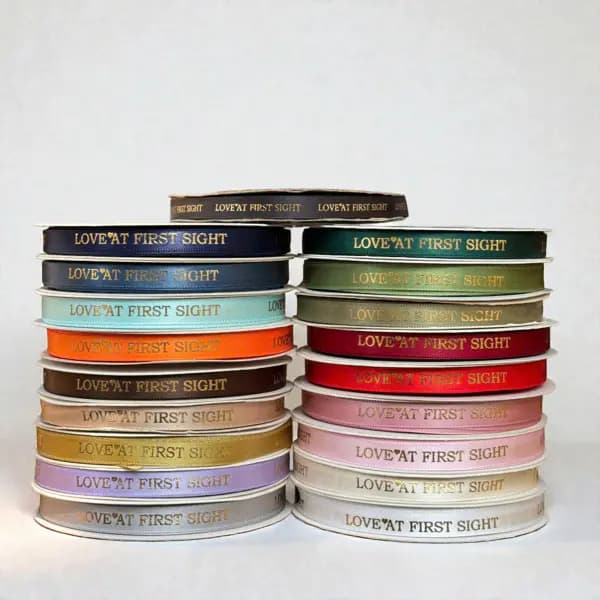 Ruy Băng 1cm In Kim Nhũ Đồng Love At First Sight