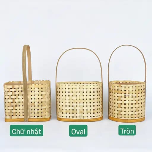 Giỏ Tre Đan Ô Vuông (Set 10c)