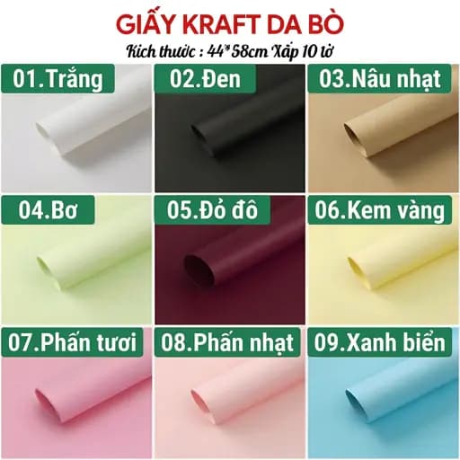 Giấy Cứng Da Bò Cao Cấp (xấp 10 tờ, 44 x 58cm)