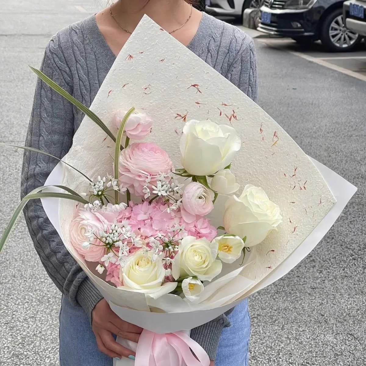 Giấy Xé Dập Vân Đá Nổi Sợi Hoa (Xấp 5 Tờ 38x55)