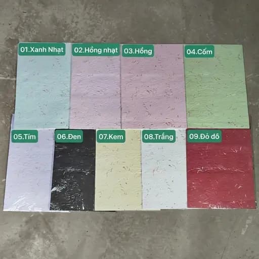 Giấy Xé Dập Vân Đá Nổi Sợi Hoa (Xấp 5 Tờ 38x55)