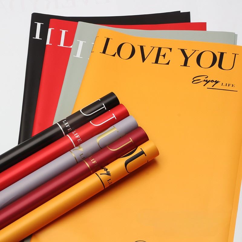 Giấy 2 Mặt Họa Tiết Tình Nhân I Love You Cao Cấp