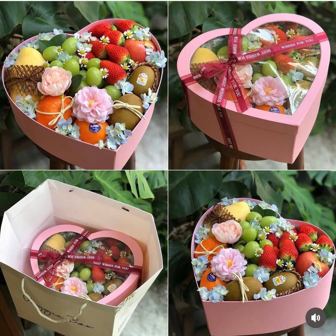 Set 3 Hộp Trái Tim Nắp Kính Cao Cấp