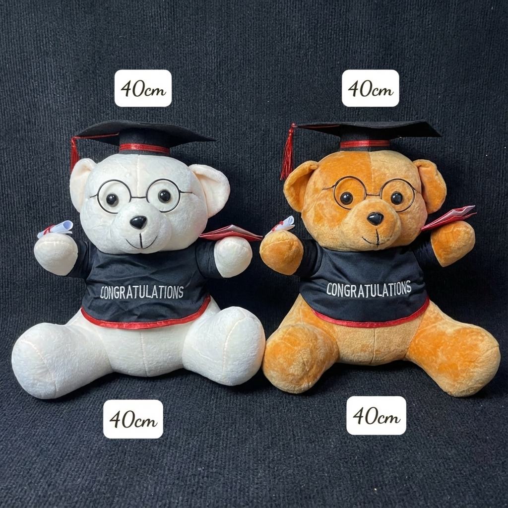 Gấu Bông Tốt Nghiệp Lông Mịn size 40cm
