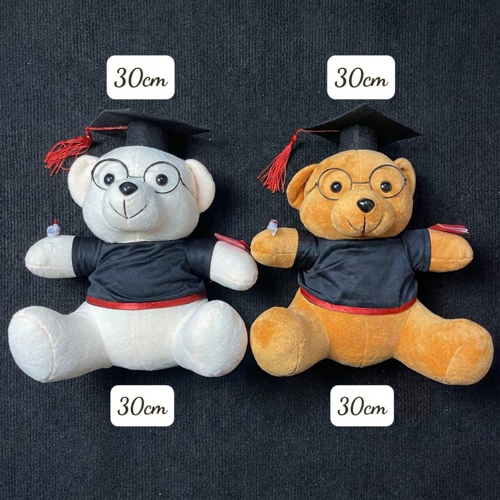 Gấu Bông Tốt Nghiệp Lông Mịn size 30cm