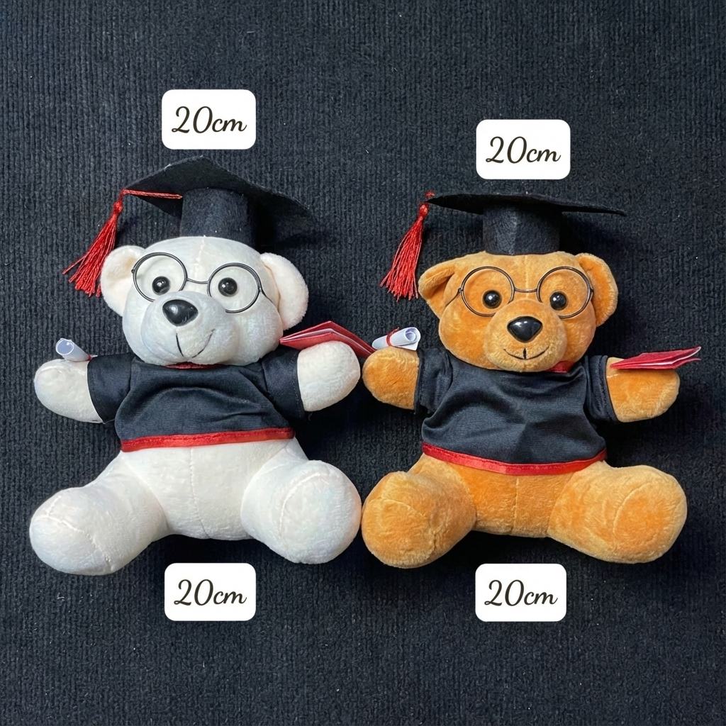 Gấu Bông Tốt Nghiệp Lông Mịn size 20cm